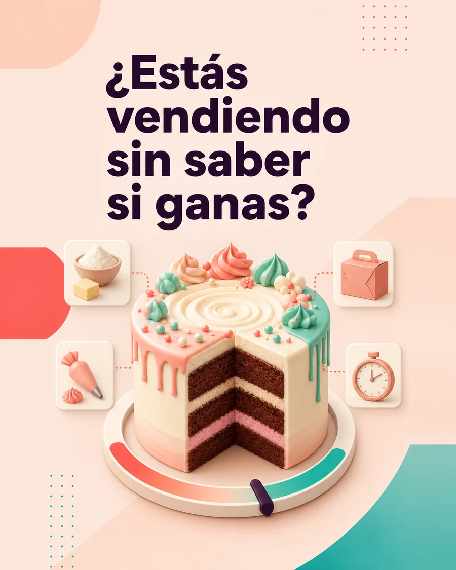 Torta por encargo con sus ingredientes, decoración, empaque y tiempo de trabajo